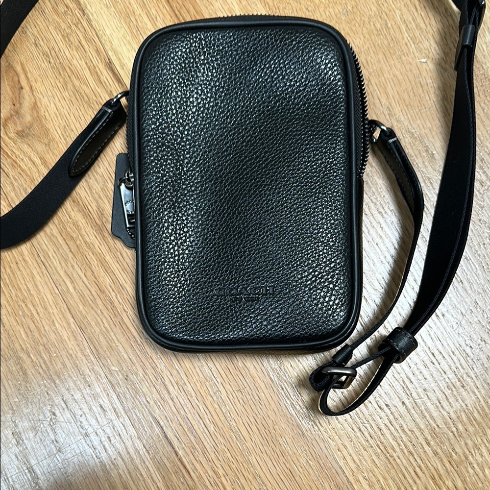 Coach Black Pebbled Leather Belt Bag
